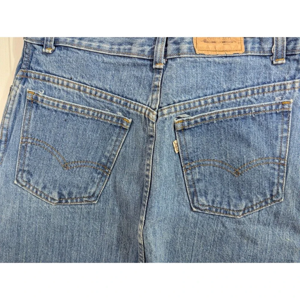VINTAGE 80s Levi's Demin Skirt White Tab Zip Light to Medium Wash 30x18